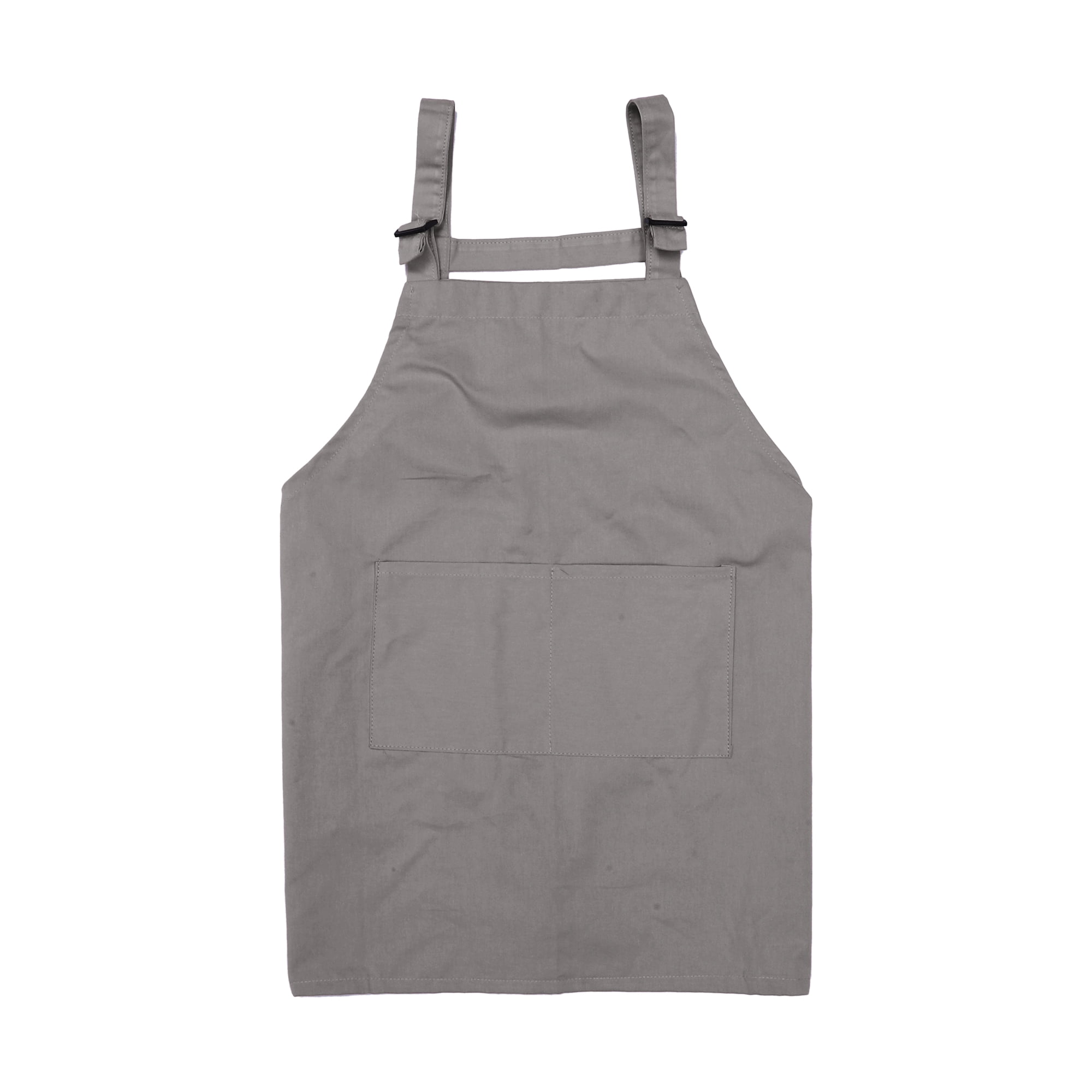 Unique Bargains Kitchen Apron with Headband Cotton Apron Deep Gray 25.59"x25.2"