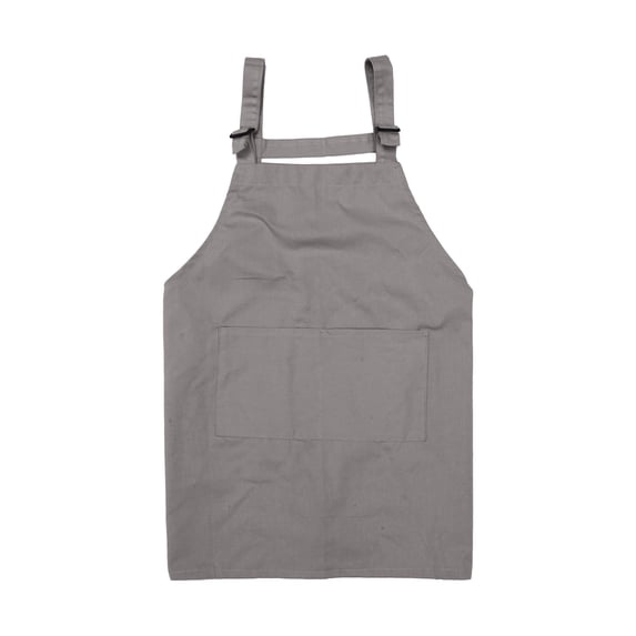 Unique Bargains Kitchen Apron with Headband Cotton Apron Deep Gray 25.59"x25.2"