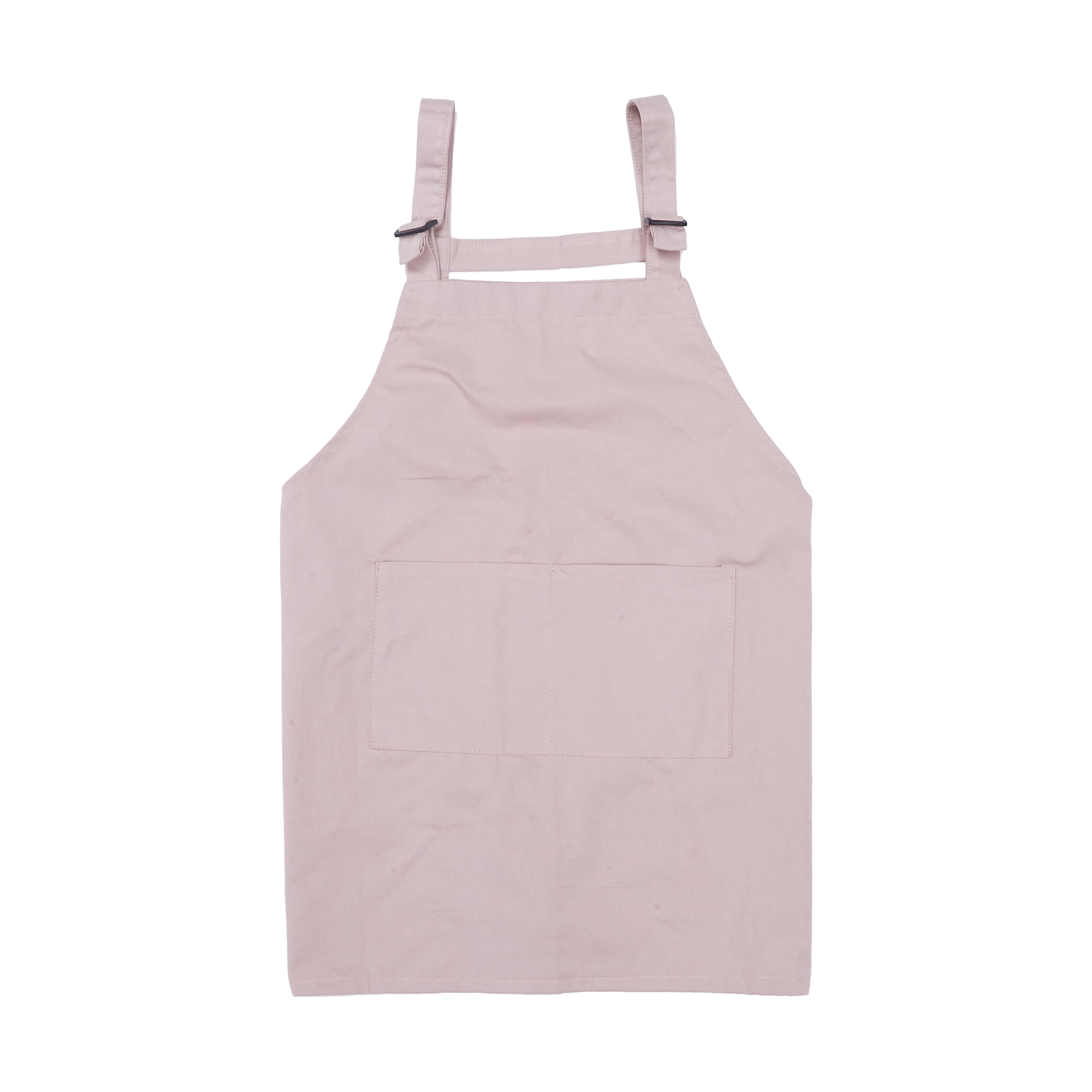 Unique Bargains Kitchen Apron with Headband Cotton Apron Pink 25.59"x25.2"