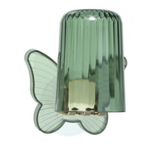 Unique Bargains 1 Set Cute Wall Mounted Toothbrush Holder with Cup for Bathrooms Green 4.33"x3.35"