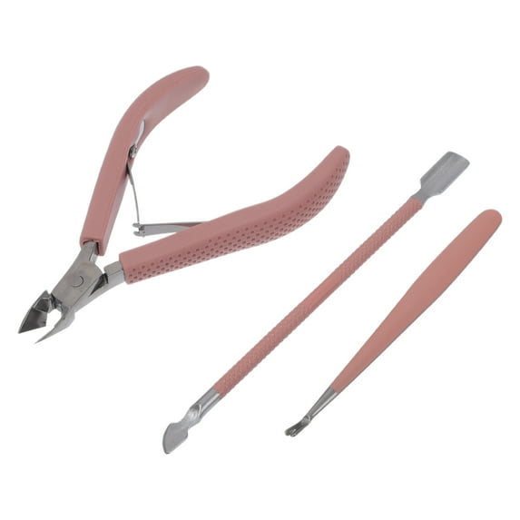 Unique Bargains 1 Set Cuticle Nail Clippers Toenail Clippers Pink