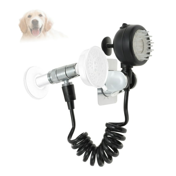 Unique Bargains 1 Set Dog Shower Attachment Dog Bath Supplies Dog Washing Hose Attachment Pet Shower Set for Bathroom Shower Arm Black