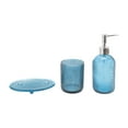 thumbnail image 1 of Unique Bargains 1 Set Durable Dot Bathroom Accessories Kit Blue Glass, 1 of 4