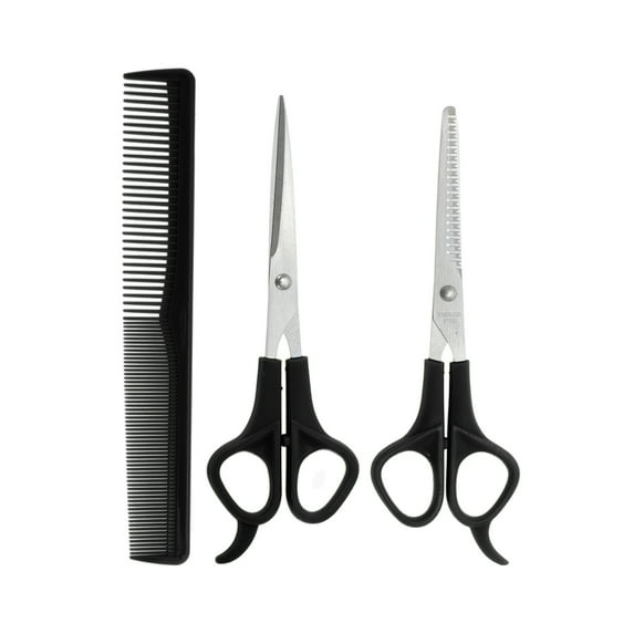 Unique Bargains 1 Set Durable Hair Cutting Scissors for Hair Styling Black