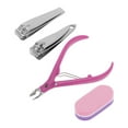 thumbnail image 1 of Unique Bargains 1 Set Durable Nail Clipper Kit for Women for Men Pink Silver Tone, 1 of 7