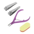 thumbnail image 1 of Unique Bargains 1 Set Durable Nail Clipper Kit for Women for Men Purple Silver Tone, 1 of 7