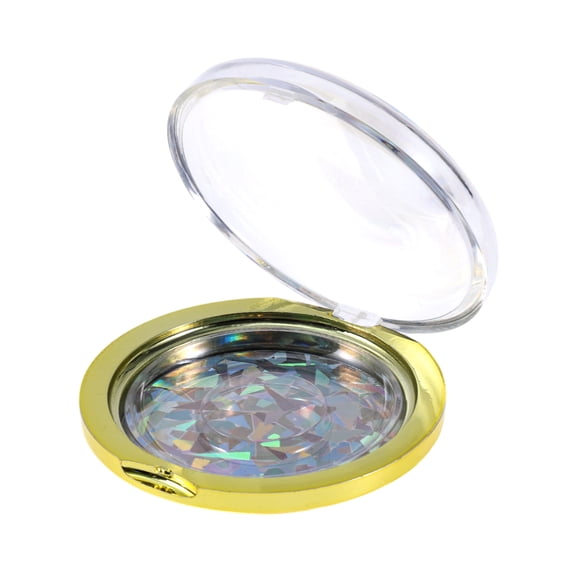Unique Bargains 1 Set Durable Round Eyelash Storage Case Gold Tone Multicolored Acrylic