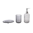 thumbnail image 1 of Unique Bargains 1 Set Durable Waves Bathroom Accessories Kit Black Glass, 1 of 4
