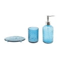 thumbnail image 1 of Unique Bargains 1 Set Durable Waves Bathroom Accessories Kit Blue Glass, 1 of 4