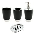 thumbnail image 1 of Unique Bargains 1 Set Elegant Soap Pump Dispenser Toothbrush Holder and Soap Dish Set for Bathroom for Laundry Rooms Black, 1 of 6