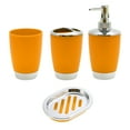 thumbnail image 1 of Unique Bargains 1 Set Elegant Soap Pump Dispenser Toothbrush Holder and Soap Dish Set for Bathroom for Laundry Rooms Orange, 1 of 6