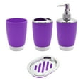 thumbnail image 1 of Unique Bargains 1 Set Elegant Soap Pump Dispenser Toothbrush Holder and Soap Dish Set for Bathroom for Laundry Rooms Purple, 1 of 6