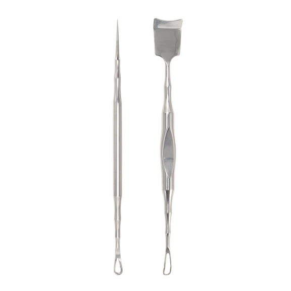 Unique Bargains 1 Set Facial Pimple Extractor Silver Tone 4.92"
