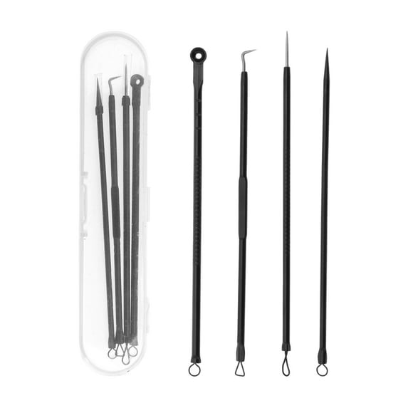 Unique Bargains 1 Set Facial Pimple Extractor Tool Set Black