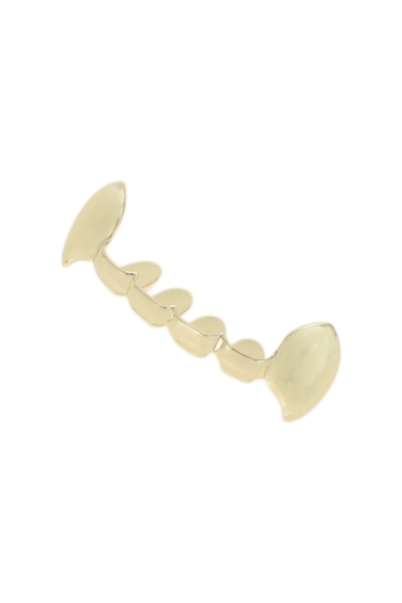 1 Set Fake Teeth Grills Fashion Fangs for Hip Hop Gift Gold Tone