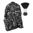 thumbnail image 1 of Unique Bargains 1 Set Fashion Hair Cutting Cape with Brush 55.12"x46.06" Gray Black, 1 of 6