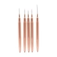 thumbnail image 1 of Unique Bargains 1 Set Fine Nail Art Brushes Kit for Nail Design Gold Tone, 1 of 6