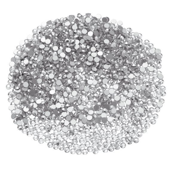 Unique Bargains 1 Set Flat Back Rhinestones Round Beads Rhinestones for Nail DIY Art Clear White SS16 3.8-4.0mm 1440 Pcs
