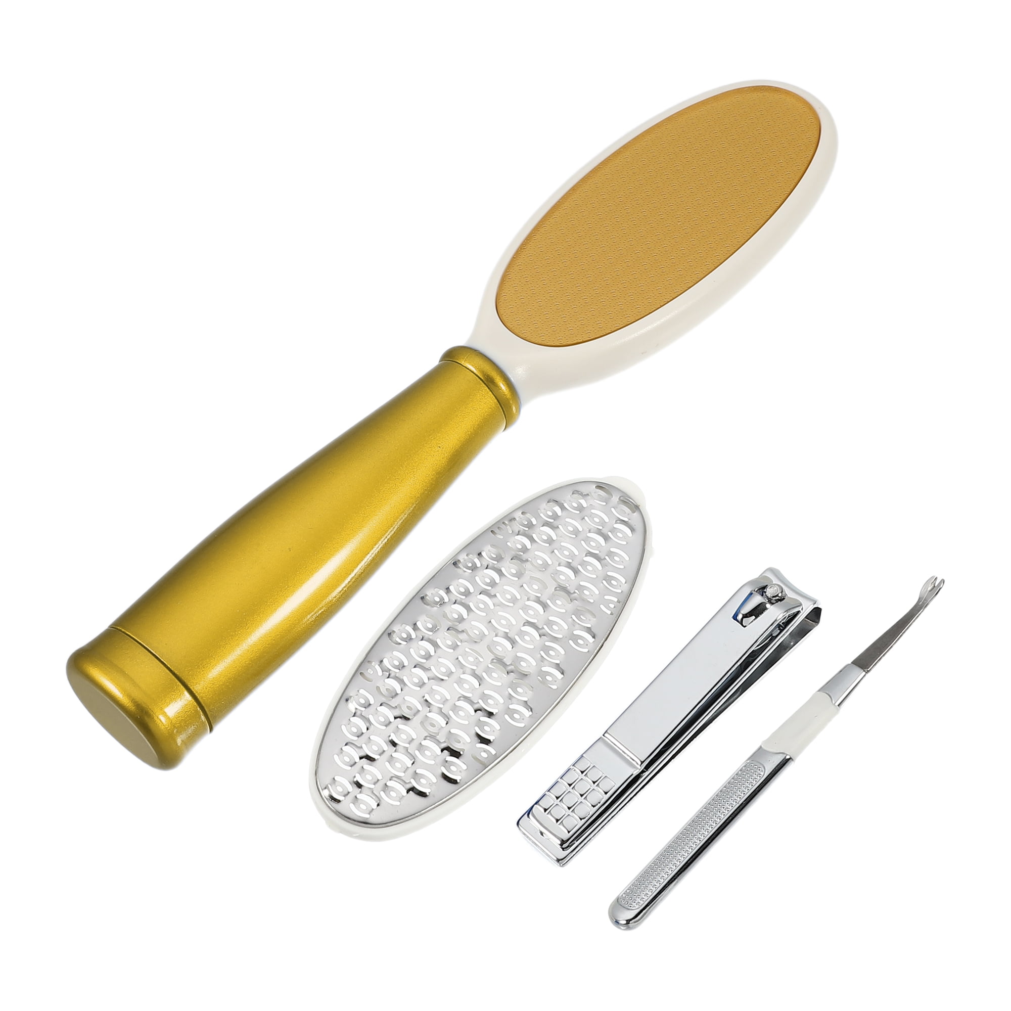 Unique Bargains 1 Set Foot File Multi Purpose 4 in 1 Foot Callus Remover Coarse and Fine Yellow