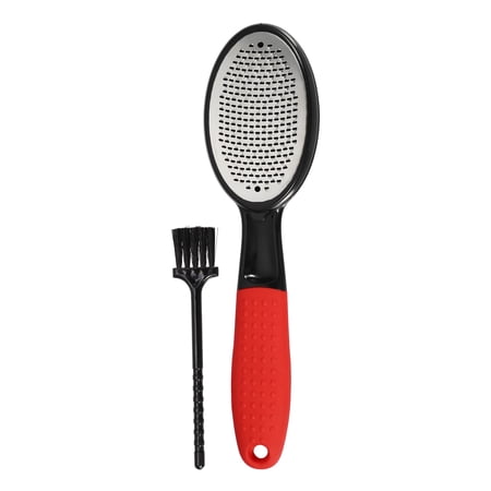 Unique Bargains 1 Set Foot File Removes Dead Skin Pedicure Foot Scrubber ABS Stainless Steel 304 Red Black