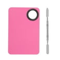 thumbnail image 1 of Unique Bargains 1 Set Foundation Spatula and Palette Set Durable Rectangular Makeup Artist Tools Pink Silver Tone, 1 of 5