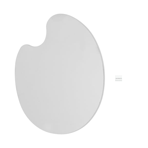 Unique Bargains 1 Set Foundation Spatula and Palette Set Oval Makeup Artist Tools Silver Tone