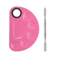 thumbnail image 1 of Unique Bargains 1 Set Foundation Spatula and Palette Set Semicircle Makeup Artist Tools Pink Silver Tone, 1 of 5