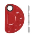 thumbnail image 1 of Unique Bargains 1 Set Foundation Spatula and Palette Set Semicircle Makeup Artist Tools Red, 1 of 5