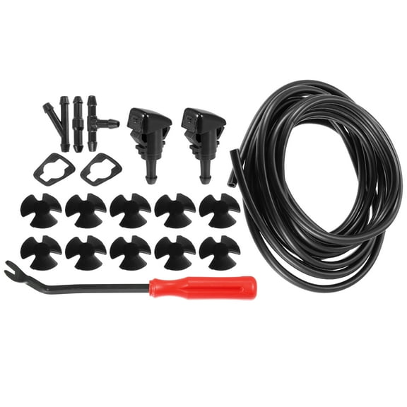 Unique Bargains 1 Set Front Windshield Washer Nozzle Kit Fit for Dodge for RAM for Dodge Charger with 5M Hose
