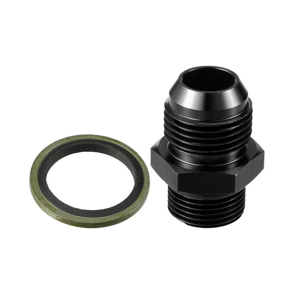Unique Bargains 1 Set Fuel Fitting Fuel Line Male Flare Adapter for Car Metric M20x1.5 to 10AN Male Flare Adapter Black