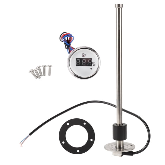 Unique Bargains 1 Set Fuel Sending Unit and Gauge Kit 12.99" Length Boat Fuel Sending Unit Marine Fuel Sender Unit Silver Tone Black White Metal 240-33 Ohm
