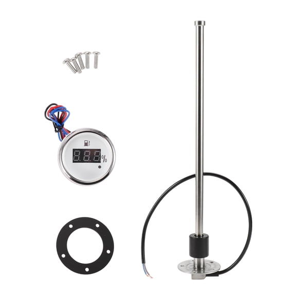 Unique Bargains 1 Set Fuel Sending Unit and Gauge Kit 14.96" Length Boat Fuel Sending Unit Marine Fuel Sender Unit Silver Tone Black White Metal 240-33 Ohm