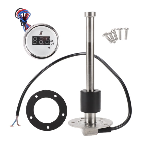 Unique Bargains 1 Set Fuel Sending Unit and Gauge Kit 7.48" Length Boat Fuel Sending Unit Marine Fuel Sender Unit Silver Tone Black White Metal 240-33 Ohm
