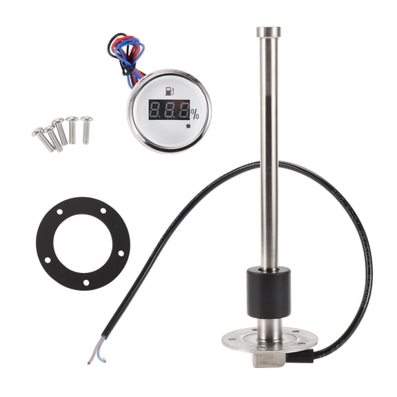 Unique Bargains 1 Set Fuel Sending Unit and Gauge Kit 8.5" Length Boat Fuel Sending Unit Marine Fuel Sender Unit Silver Tone Black White Metal 240-33 Ohm