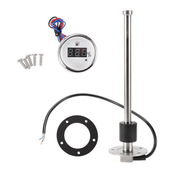 Unique Bargains 1 Set Fuel Sending Unit and Gauge Kit 9.84" Boat Fuel Sending Unit Marine Fuel Sender Unit Metal Silver Tone White 0-190 Ohm