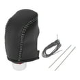 thumbnail image 1 of Unique Bargains 1 Set Gear Shift Knob Cover for Hyundai Sonata 2011-2014 Stick Shifting Handle Protector Black Grey Faux Leather, 1 of 6