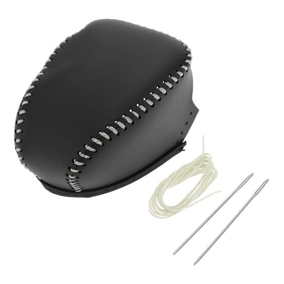 Unique Bargains 1 Set Gear Shift Knob Cover for Infiniti QX50 2019-2024 Anti-Slip Faux Leather Black Beige Stick Shifting Handle Protector
