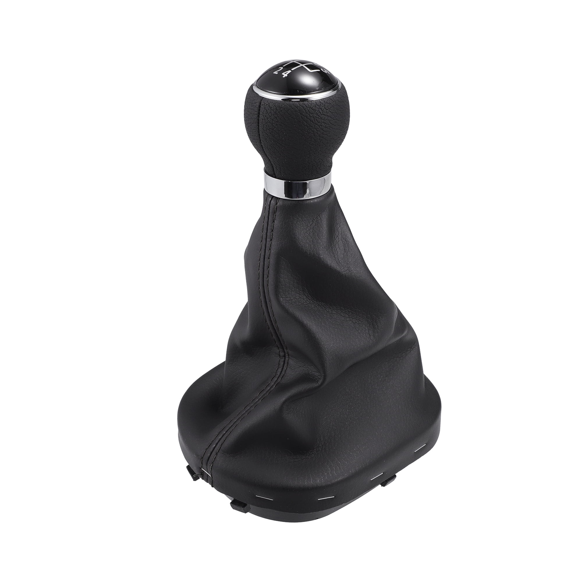 Unique Bargains 1 Set Gear Shift Knob with Boot Dust Cover Compatible for VW Caddy II 2 MK2 Faux Leather Black 5 Speed