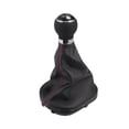 thumbnail image 1 of Unique Bargains 1 Set Gear Shifter Knob with Cover Compatible for VW Caddy II 2 MK2 Faux Leather Black Red 5 Speed, 1 of 6