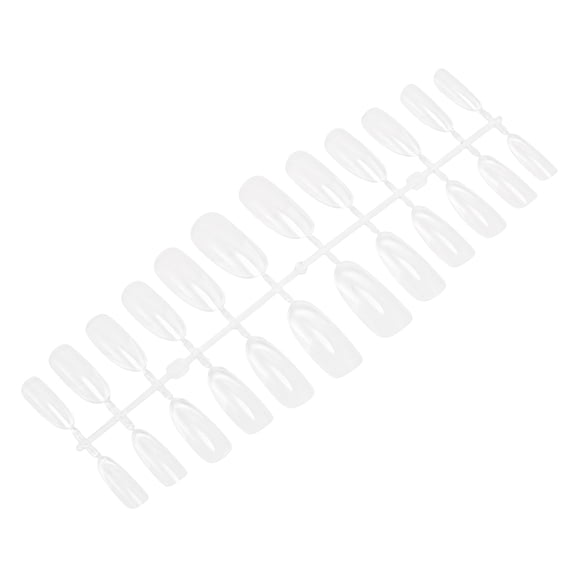 Unique Bargains 1 Set Gloss Half Frosted Round Nail Tips Clear