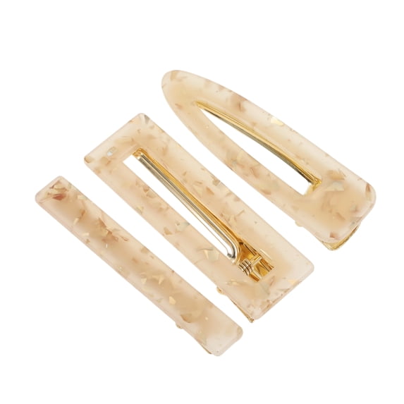 Unique Bargains 1 Set Hair Clip Pattern Texture Hair Clips Light Gold Tone
