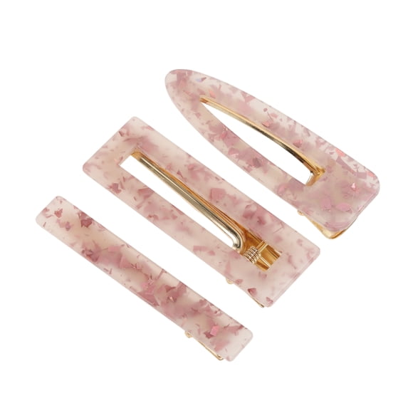 Unique Bargains 1 Set Hair Clip Pattern Texture Hair Clips Pink