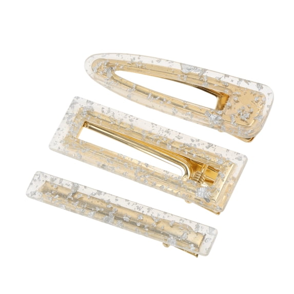 Unique Bargains 1 Set Hair Clip Pattern Texture Hair Clips Silver Tone