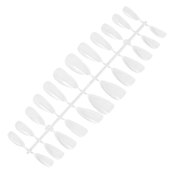 Unique Bargains 1 Set Half Frosted Long Almond H061-7 Nail Tips Clear