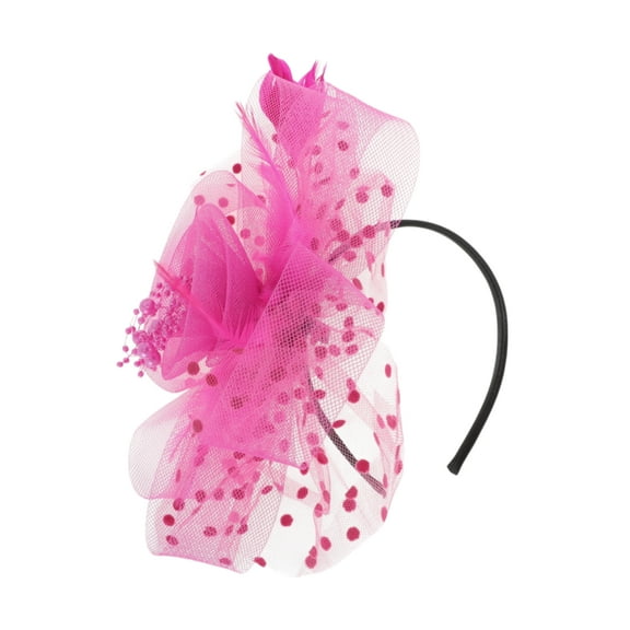 Unique Bargains 1 Set Headband Feathers Hair Accessories for Women Rose Red