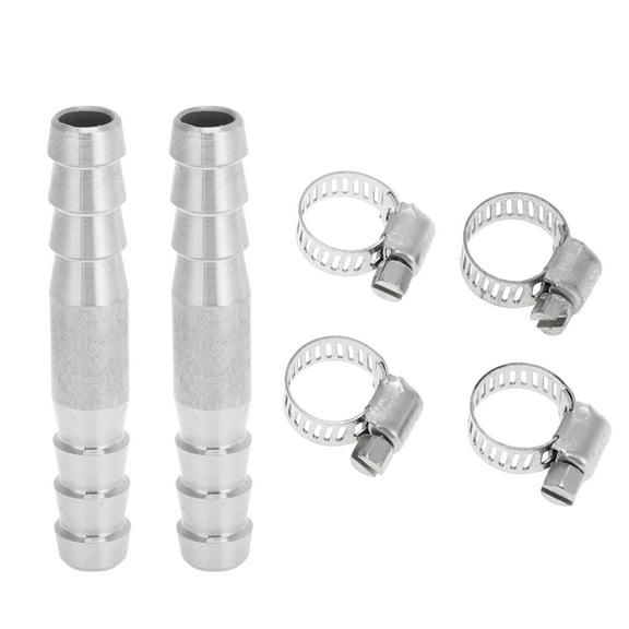 Unique Bargains 1 Set Hose Barb Fittings for Air Water Oil Gas Fuel 5/16" Hose Barb Connector Silver Tone 304 Stainless Steel