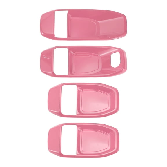 Unique Bargains 1 Set Interior Door Handle Bowl Cover Trims for Jeep Wrangler JL JLU 18-24 for Jeep Gladiator JT 2 Door 4 Door Inside Door Handle Bezel Cover Protector ABS Pink