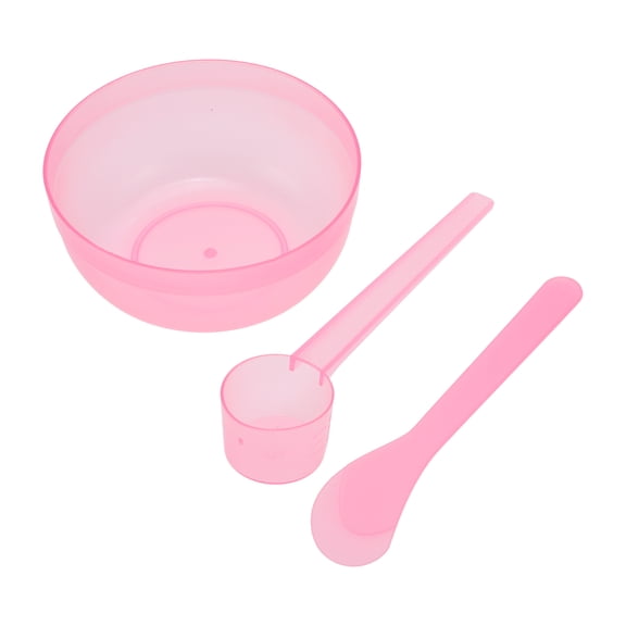 Unique Bargains 1 Set Lightweight Facial Mask Mixing Tool Kit 4.92" Length Clear Rose Red