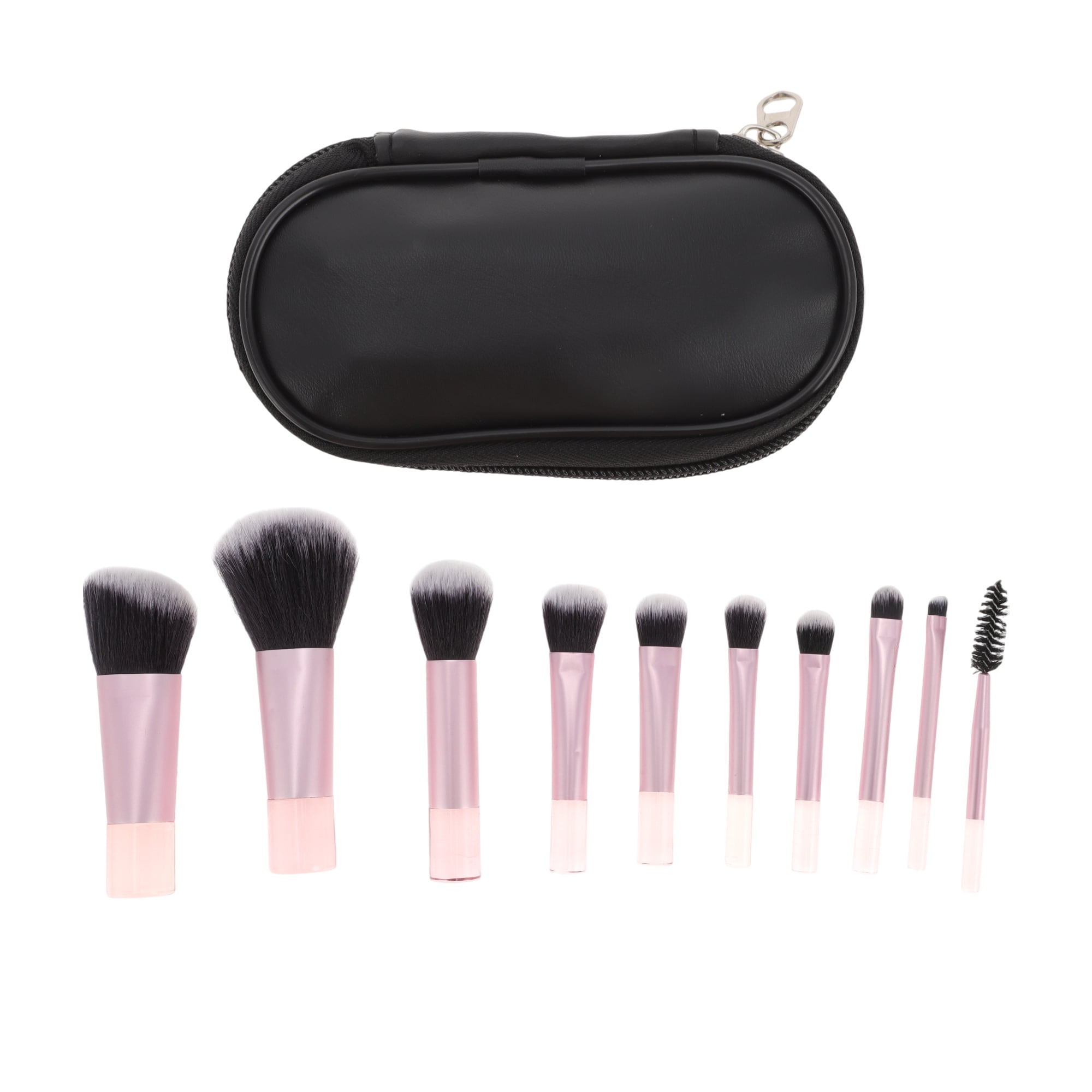 Unique Bargains 1 Set Lightweight Makeup Brush for Travel Light Pink, Black