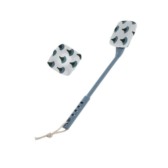 Unique Bargains 1 Set Long handle Bath Brush Body Scrubber for Bathroom 15.74"x2.75"x1.18" Blue